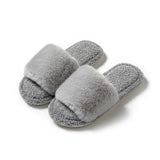 Puchate kapcie damskie - Szary / 36-37